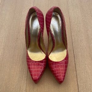 Casadei croc embossed platform high heels